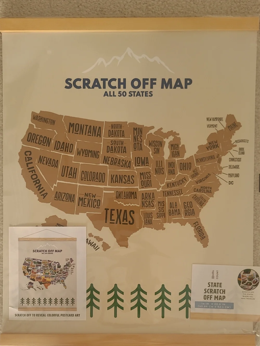 Scratch Off Map of USA - NEW